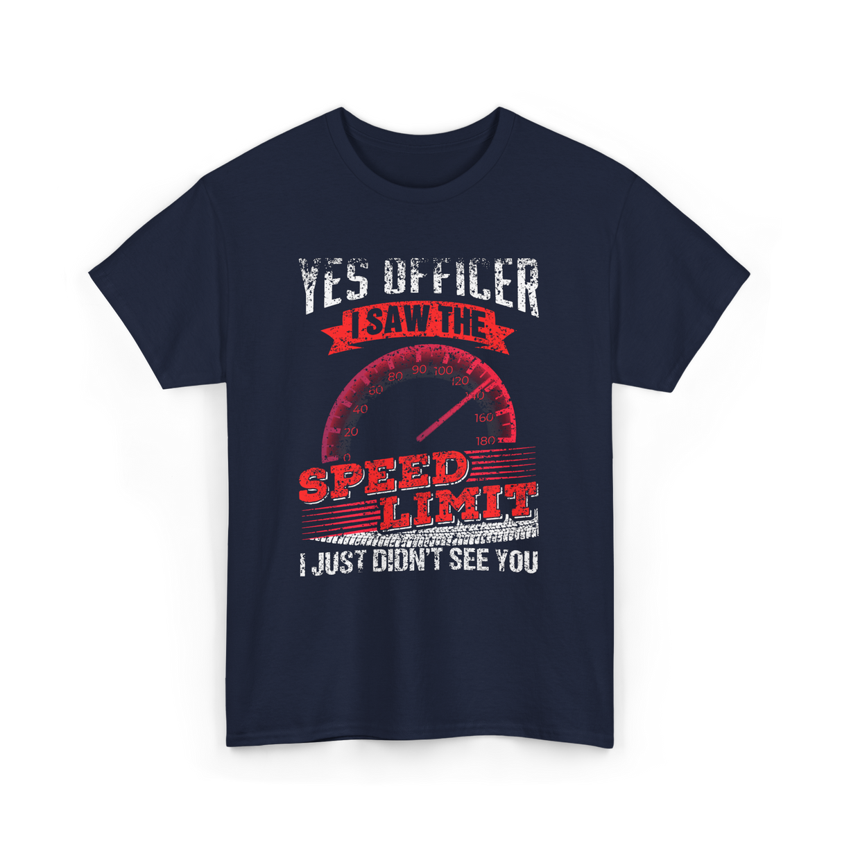 Yes Officer Speed Limit Racing T-Shirt - Navy