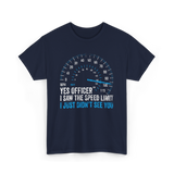 Yes Officer Speed Limit Racing T-Shirt - Navy