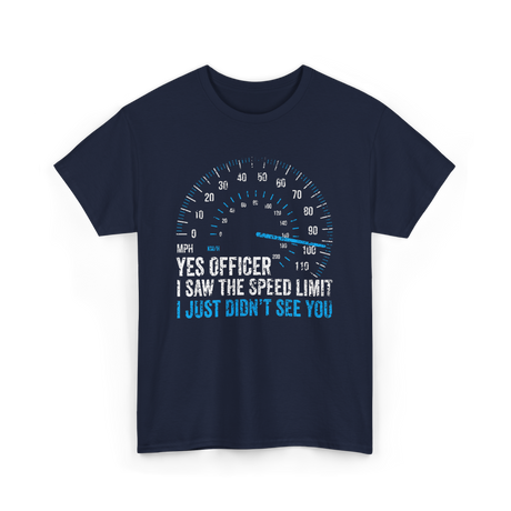 Yes Officer Speed Limit Racing T-Shirt - Navy