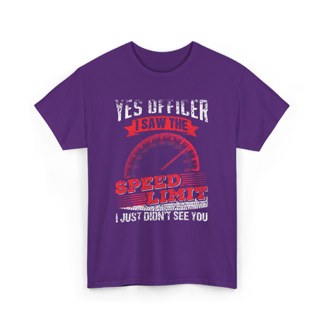 Yes Officer Speed Limit Racing T-Shirt - Purple