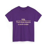 Yes Work Order IT Technician T-Shirt - Purple