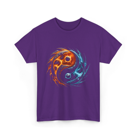 Yin Yang Cosmic Energy Meditation T-Shirt - Purple