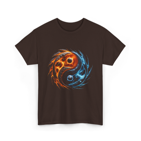 Yin Yang Cosmic Energy Meditation T-Shirt - Dark Chocolate