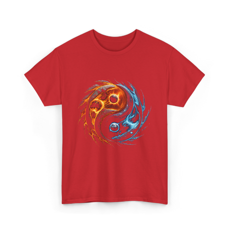 Yin Yang Cosmic Energy Meditation T-Shirt - Red