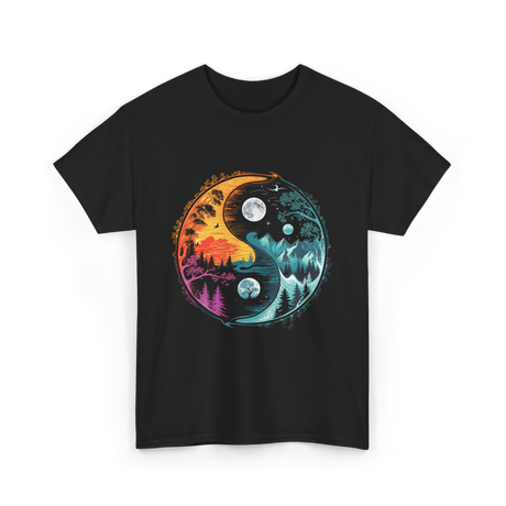 Yin Yang Nature Symbol T-Shirt - Black