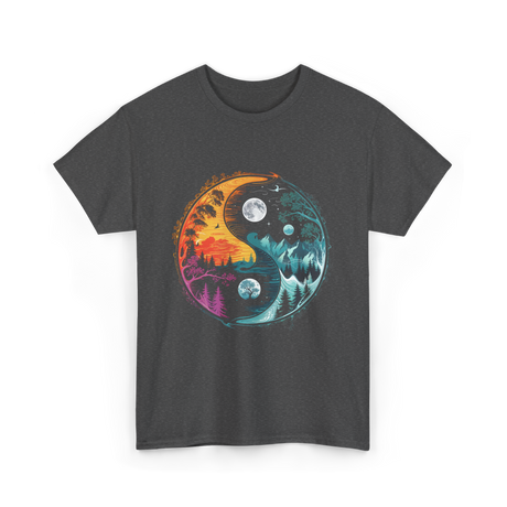 Yin Yang Nature Symbol T-Shirt - Dark Heather