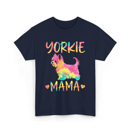 Yorkie Mama Yorkshire Terrier Dog T-Shirt - Navy