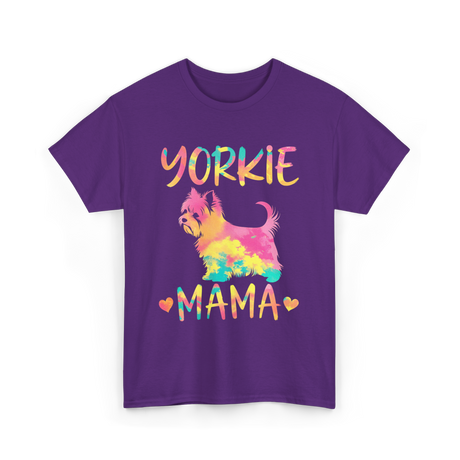 Yorkie Mama Yorkshire Terrier Dog T-Shirt - Purple