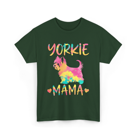 Yorkie Mama Yorkshire Terrier Dog T-Shirt - Forest Green