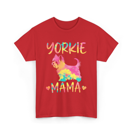 Yorkie Mama Yorkshire Terrier Dog T-Shirt - Red