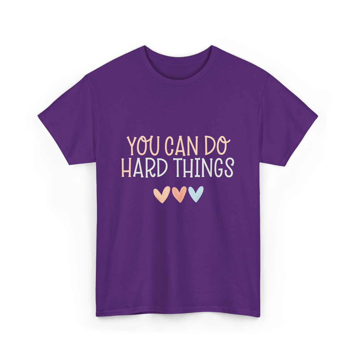 You Can Do Hard Things Motivation T-Shirt - Purple