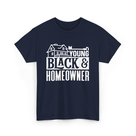 Young Black Homeowner House T-Shirt - Navy