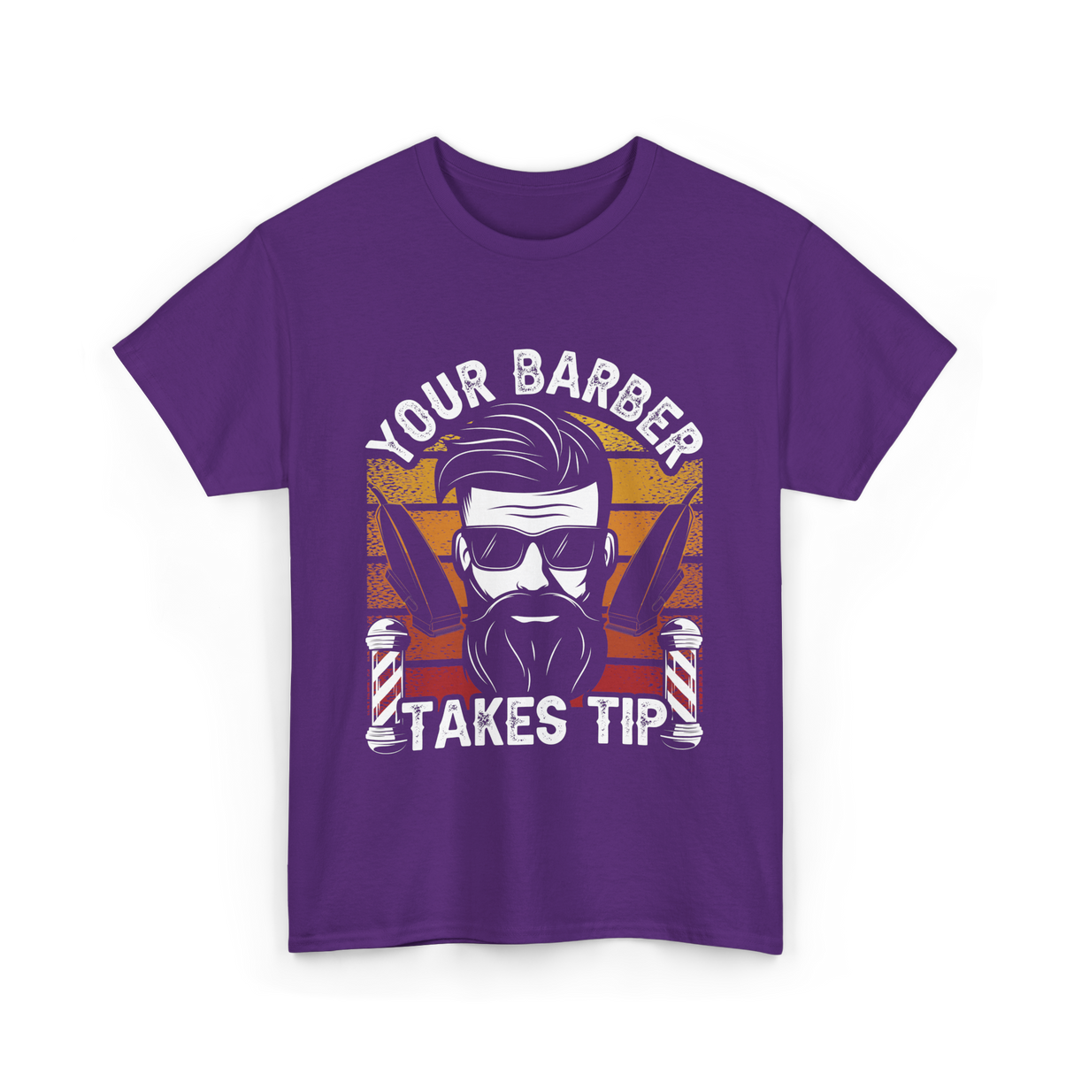 Your Barber Takes Tip Barber T-Shirt - Purple