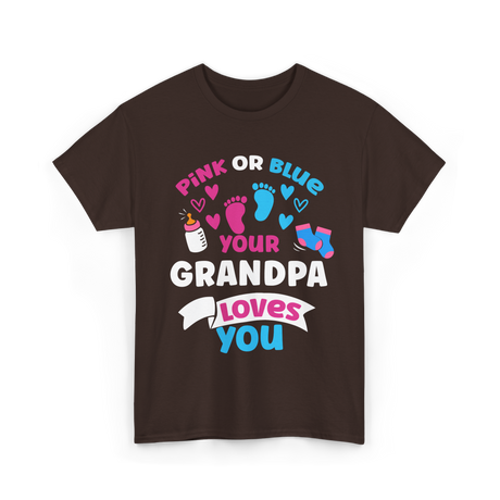 Your Grandpa Loves You Gender Reveal T-Shirt - Dark Chocolate