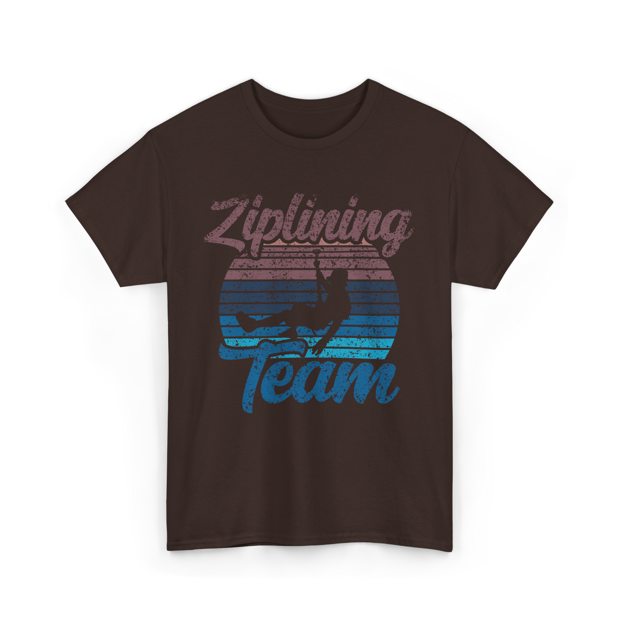 Ziplining Team Zipline Adventure T-Shirt - Dark Chocolate