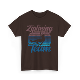 Ziplining Team Zipline Adventure T-Shirt - Dark Chocolate