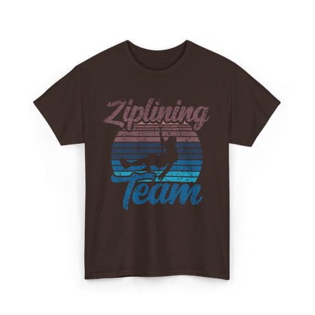 Ziplining Team Zipline Adventure T-Shirt - Dark Chocolate