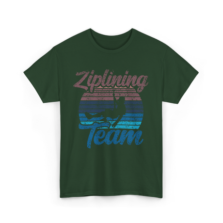 Ziplining Team Zipline Adventure T-Shirt - Forest Green