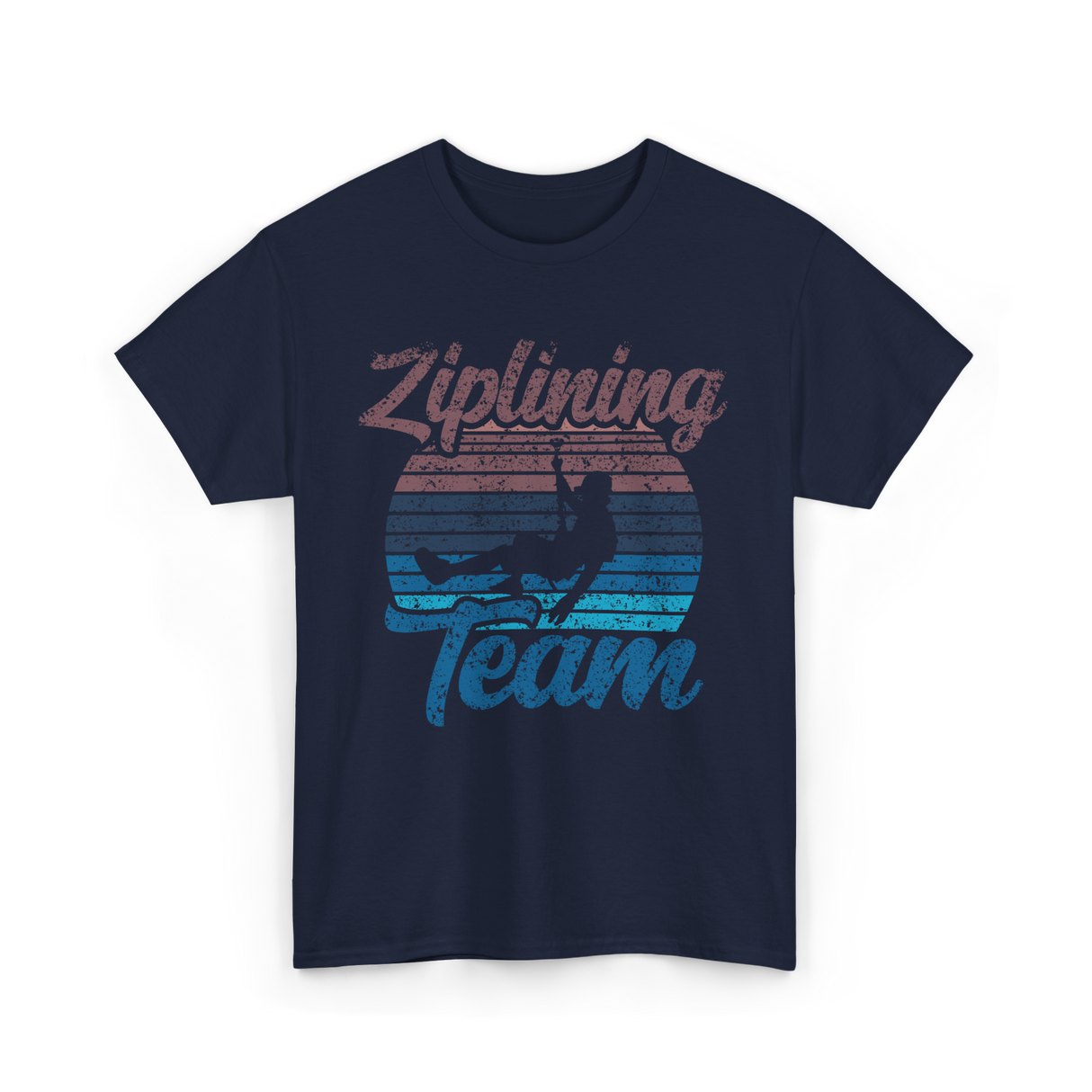 Ziplining Team Zipline Adventure T-Shirt - Navy