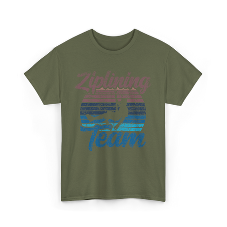 Ziplining Team Zipline Adventure T-Shirt - Military Green