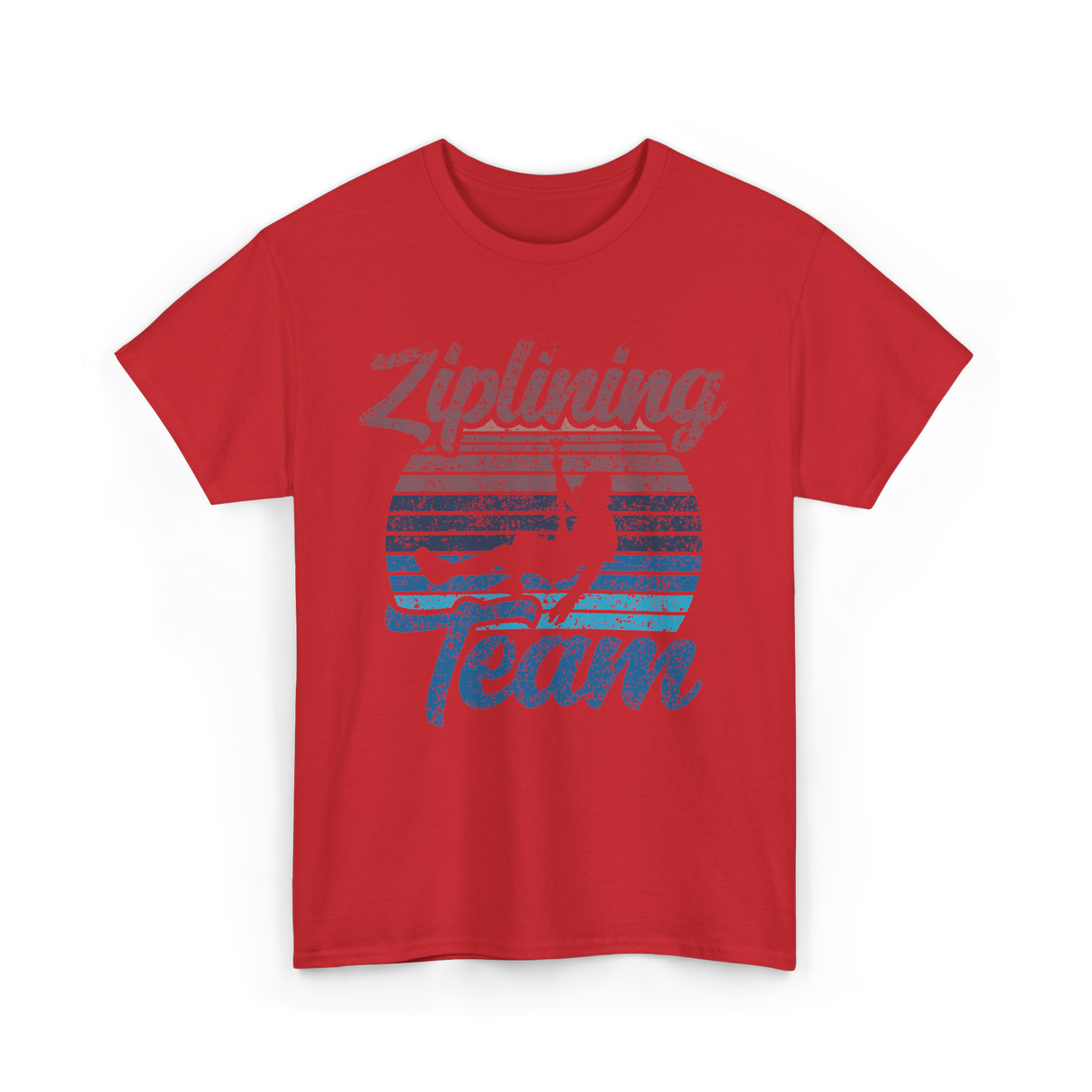 Ziplining Team Zipline Adventure T-Shirt - Red