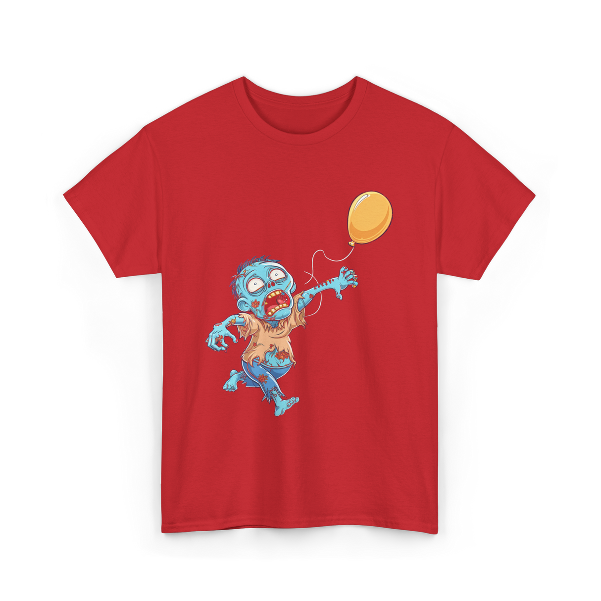 Zombie Birthday Balloon Zombie Kids T-Shirt - Red