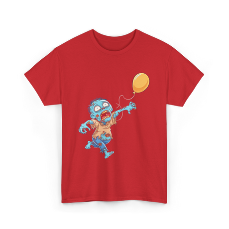 Zombie Birthday Balloon Zombie Kids T-Shirt - Red