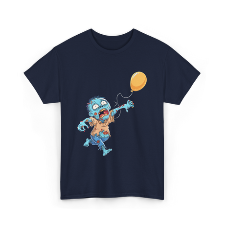 Zombie Birthday Balloon Zombie Kids T-Shirt - Navy