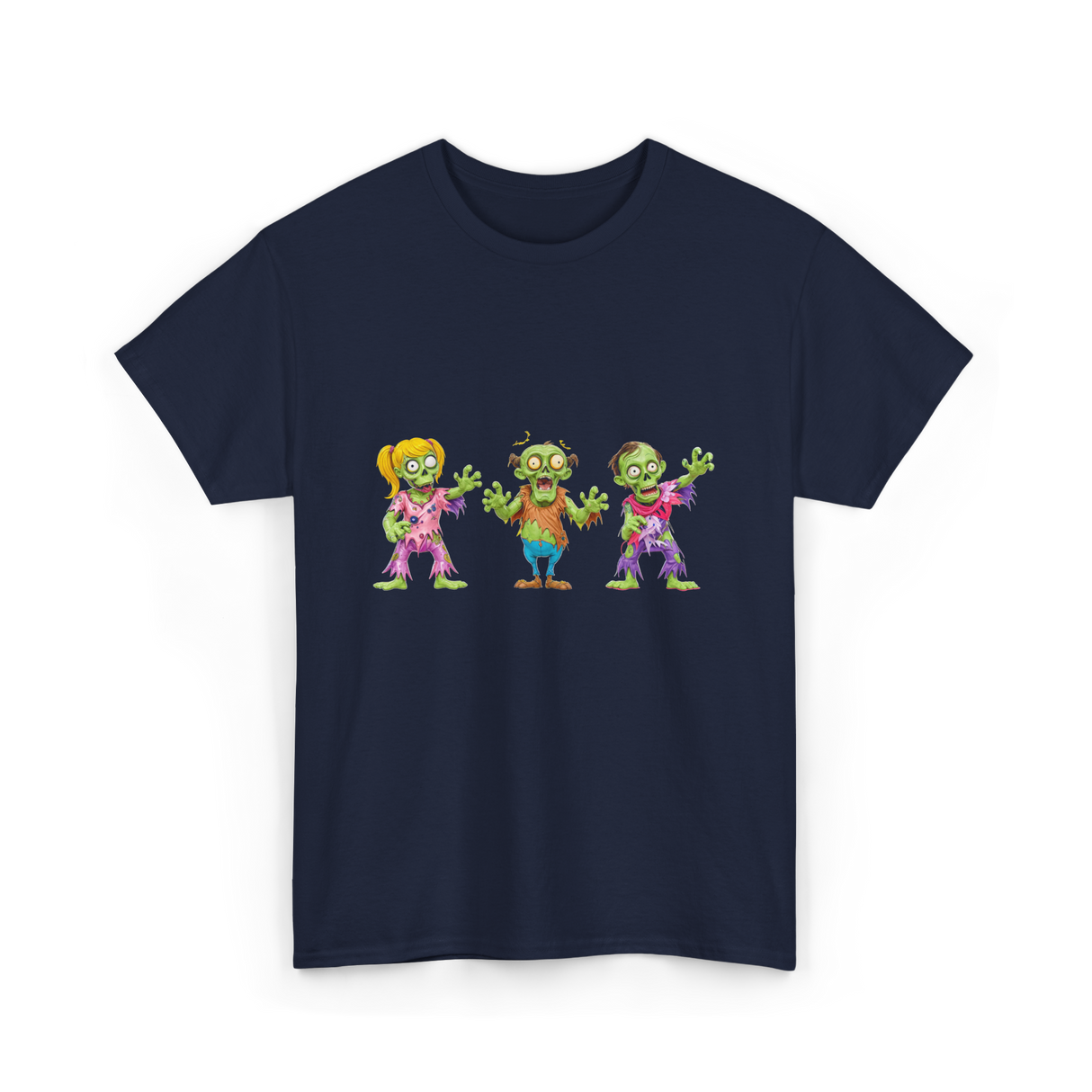 Zombie Characters Kids Zombies T-Shirt - Navy