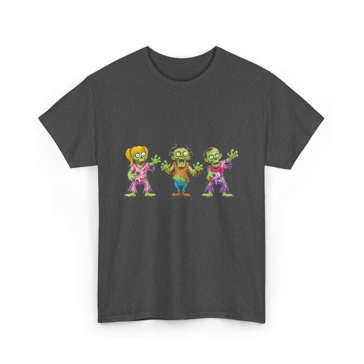 Zombie Characters Kids Zombies T-Shirt - Dark Heather