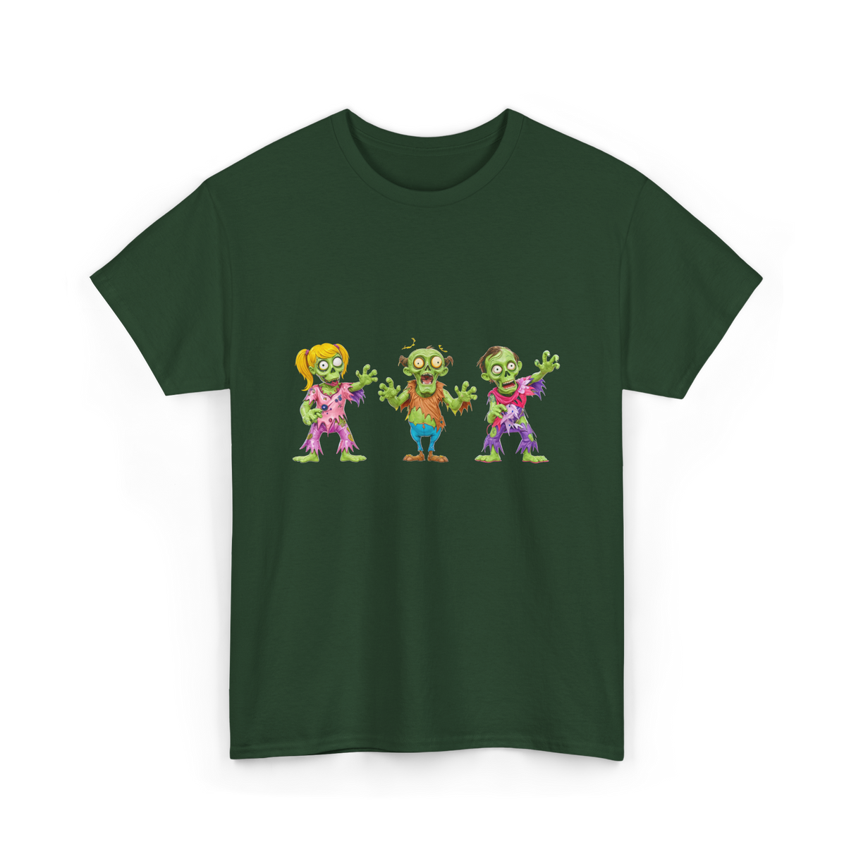 Zombie Characters Kids Zombies T-Shirt - Forest Green