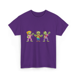 Zombie Characters Kids Zombies T-Shirt - Purple