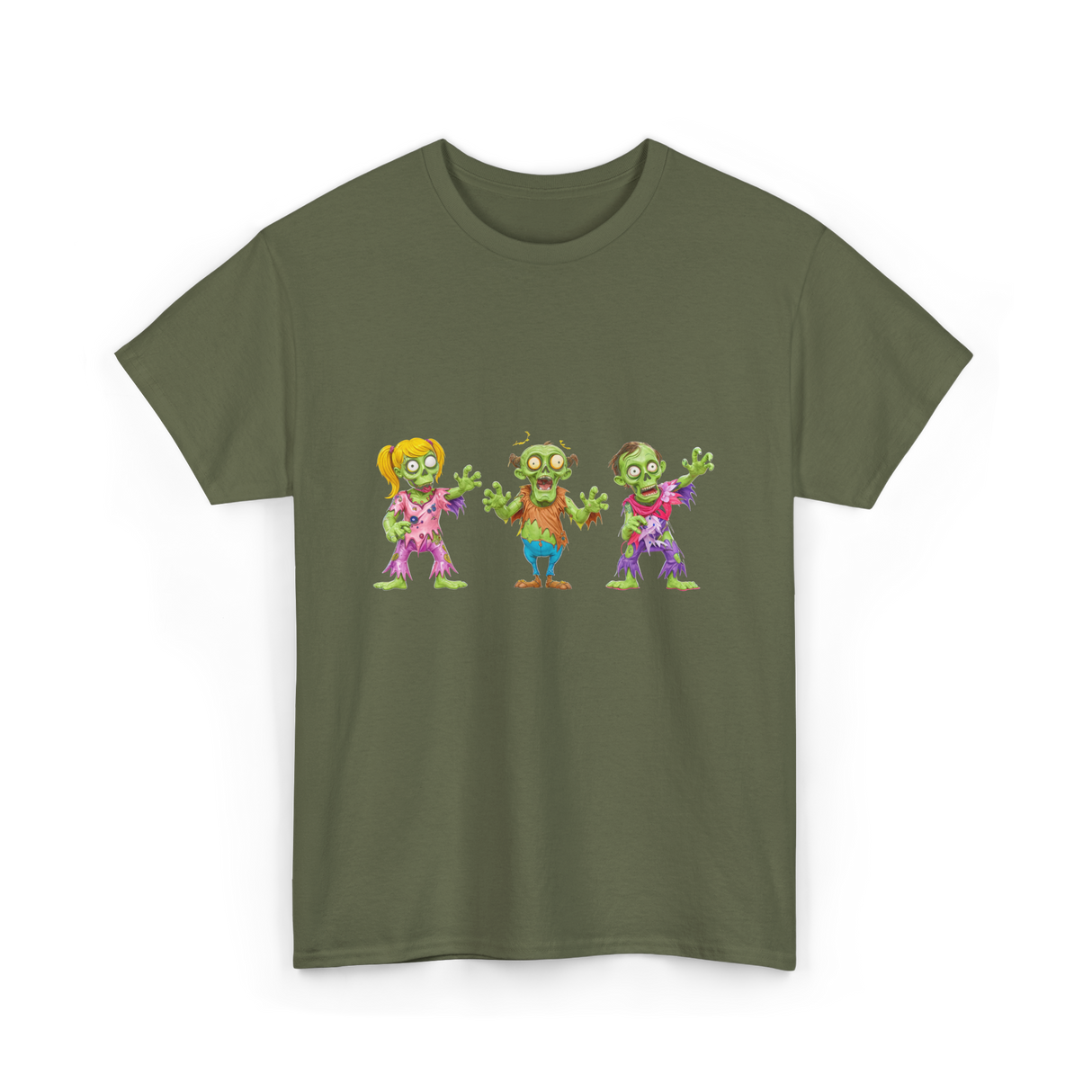 Zombie Characters Kids Zombies T-Shirt - Military Green