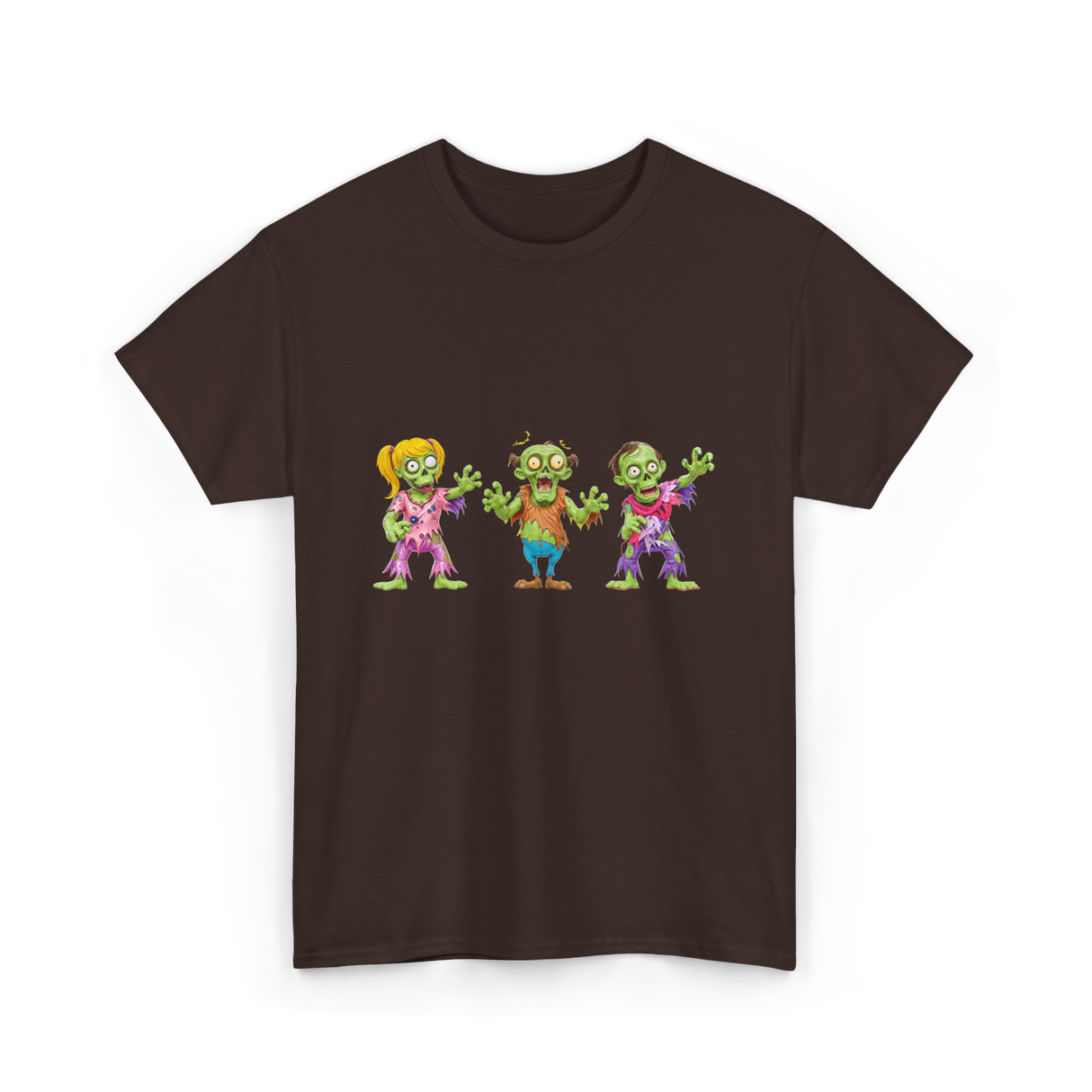 Zombie Characters Kids Zombies T-Shirt - Dark Chocolate