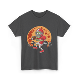 Zombie Football Player Halloween Sport T-Shirt - Dark Heather