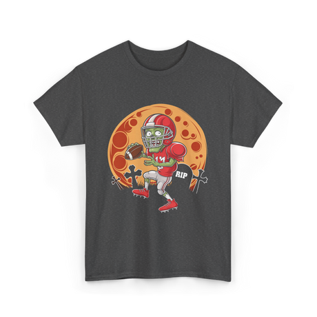 Zombie Football Player Halloween Sport T-Shirt - Dark Heather