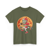 Zombie Football Player Halloween Sport T-Shirt - Military Green