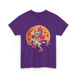 Zombie Football Player Halloween Sport T-Shirt - Purple