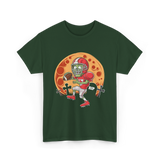 Zombie Football Player Halloween Sport T-Shirt - Forest Green