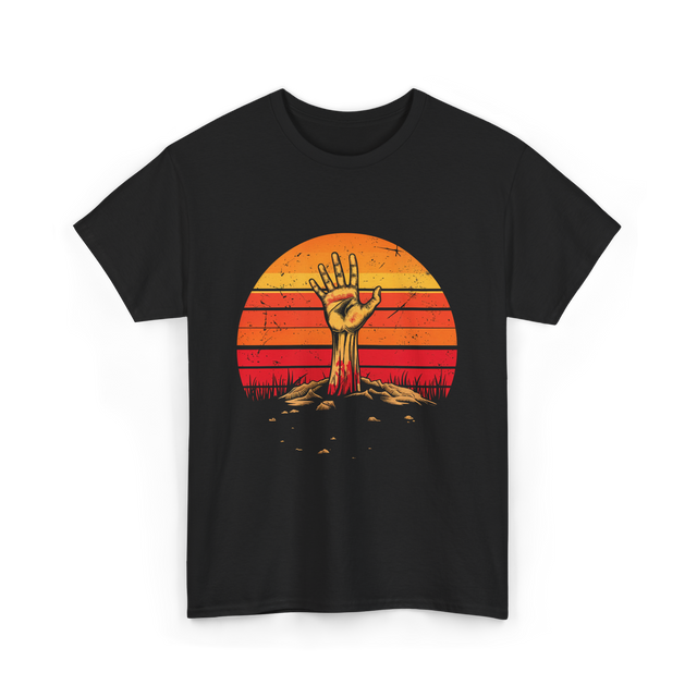 Zombie Hand Vintage Halloween Horror T-Shirt - Black