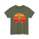 Zombie Hand Vintage Halloween Horror T-Shirt - Military Green