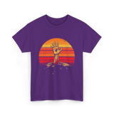 Zombie Hand Vintage Halloween Horror T-Shirt - Purple