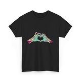 Zombie Hands Heart Horror T-Shirt - Black