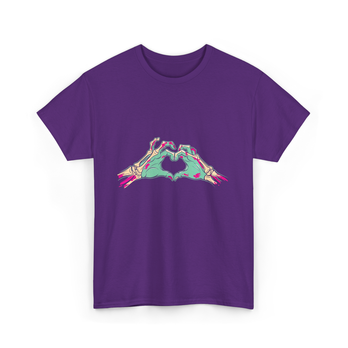 Zombie Hands Heart Horror T-Shirt - Purple