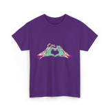 Zombie Hands Heart Horror T-Shirt - Purple