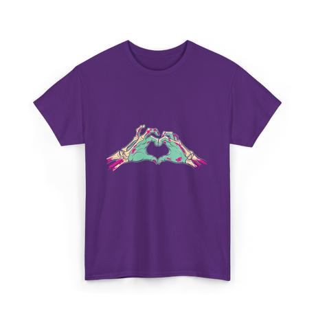 Zombie Hands Heart Horror T-Shirt - Purple