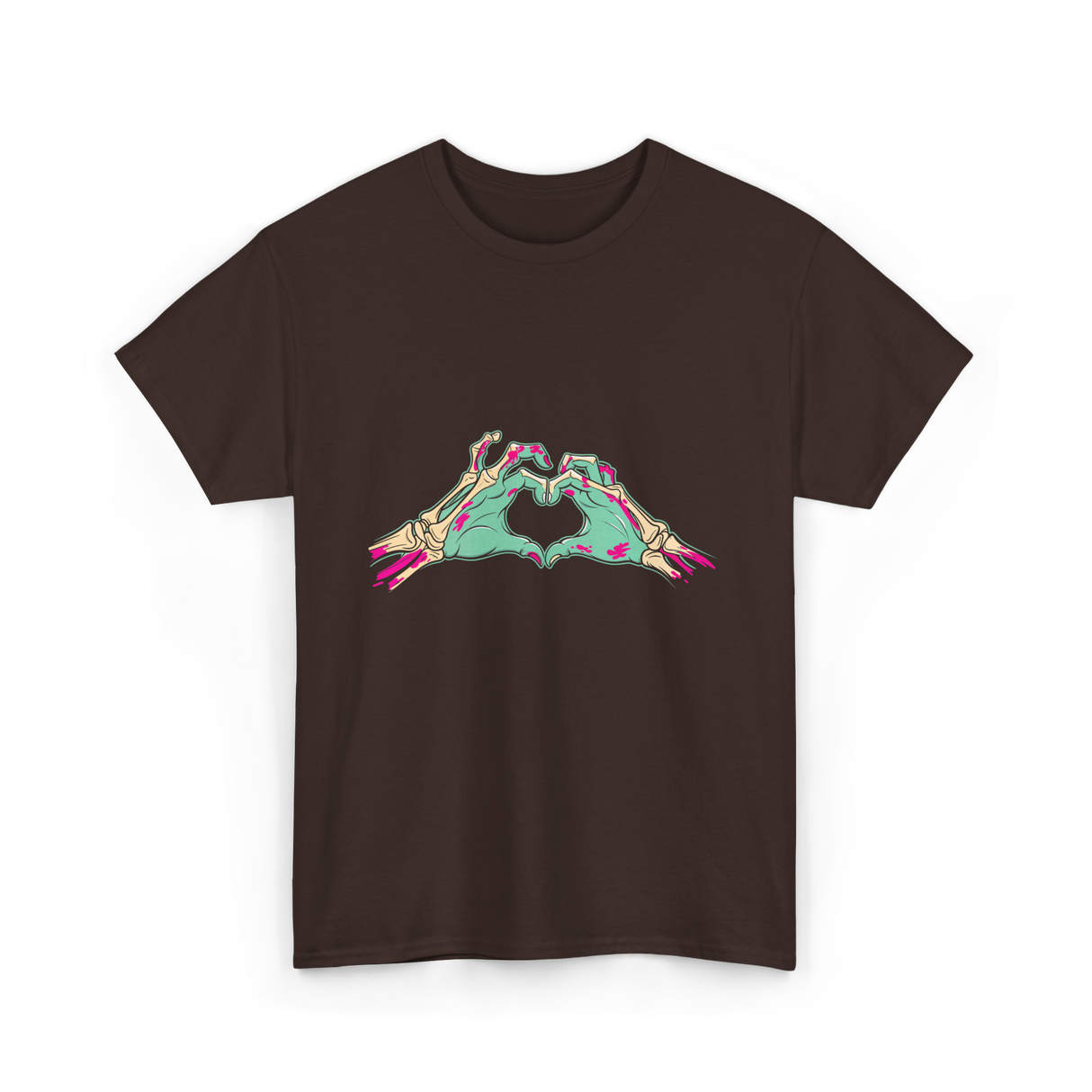 Zombie Hands Heart Horror T-Shirt - Dark Chocolate