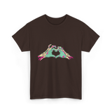 Zombie Hands Heart Horror T-Shirt - Dark Chocolate