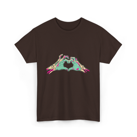 Zombie Hands Heart Horror T-Shirt - Dark Chocolate