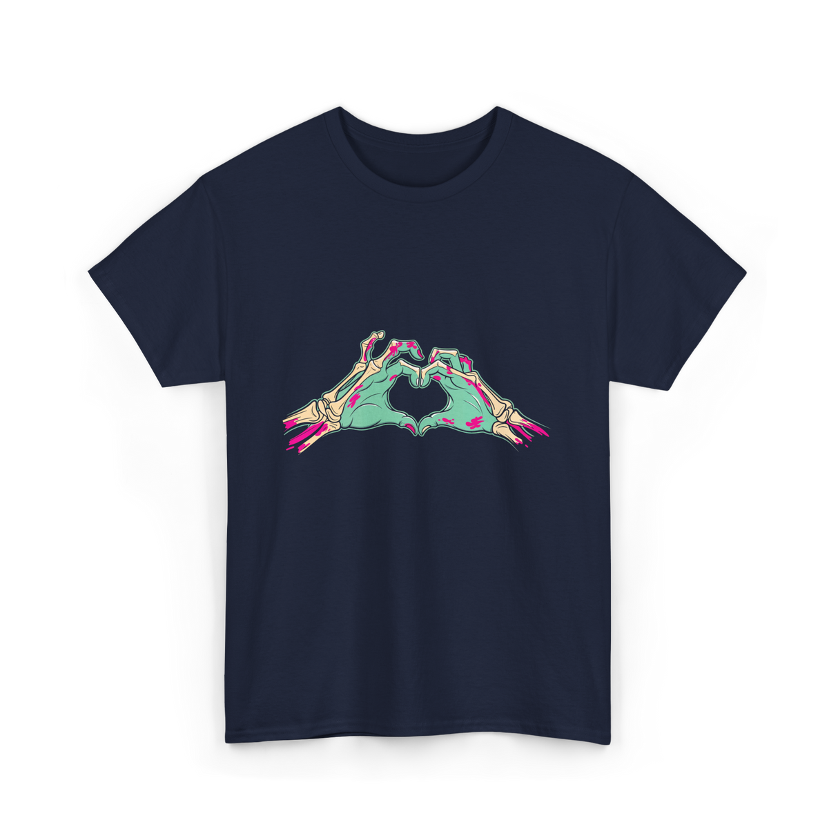 Zombie Hands Heart Horror T-Shirt - Navy